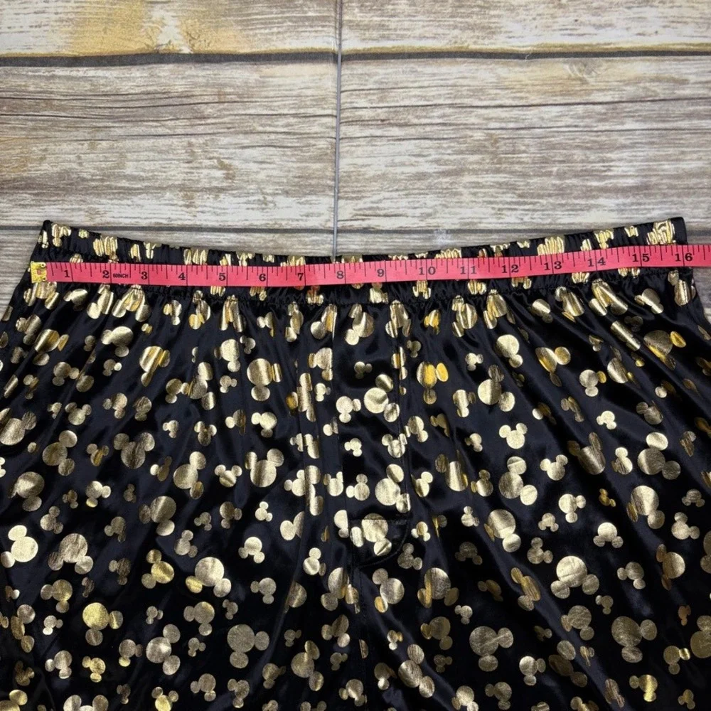 VTG Disney Mickey Mouse Black Gold Metallic Lightweight Mens Boxer Shorts Sz XL